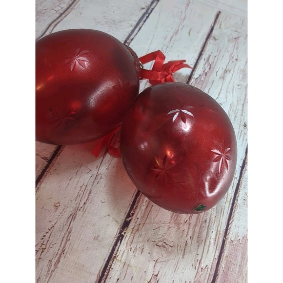 Vtg Kugel Style‎ Lot of 3 Thick Glass Christmas Tree Ornaments Made in India - Picture 4 of 5